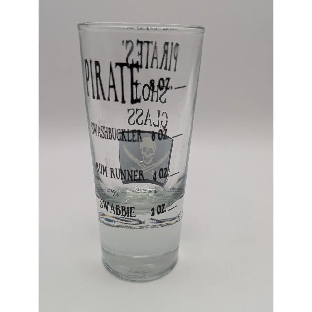 Pirate Shot Glass Tall 8oz Shooter Skull & Crossbones Morehead City North Caroli